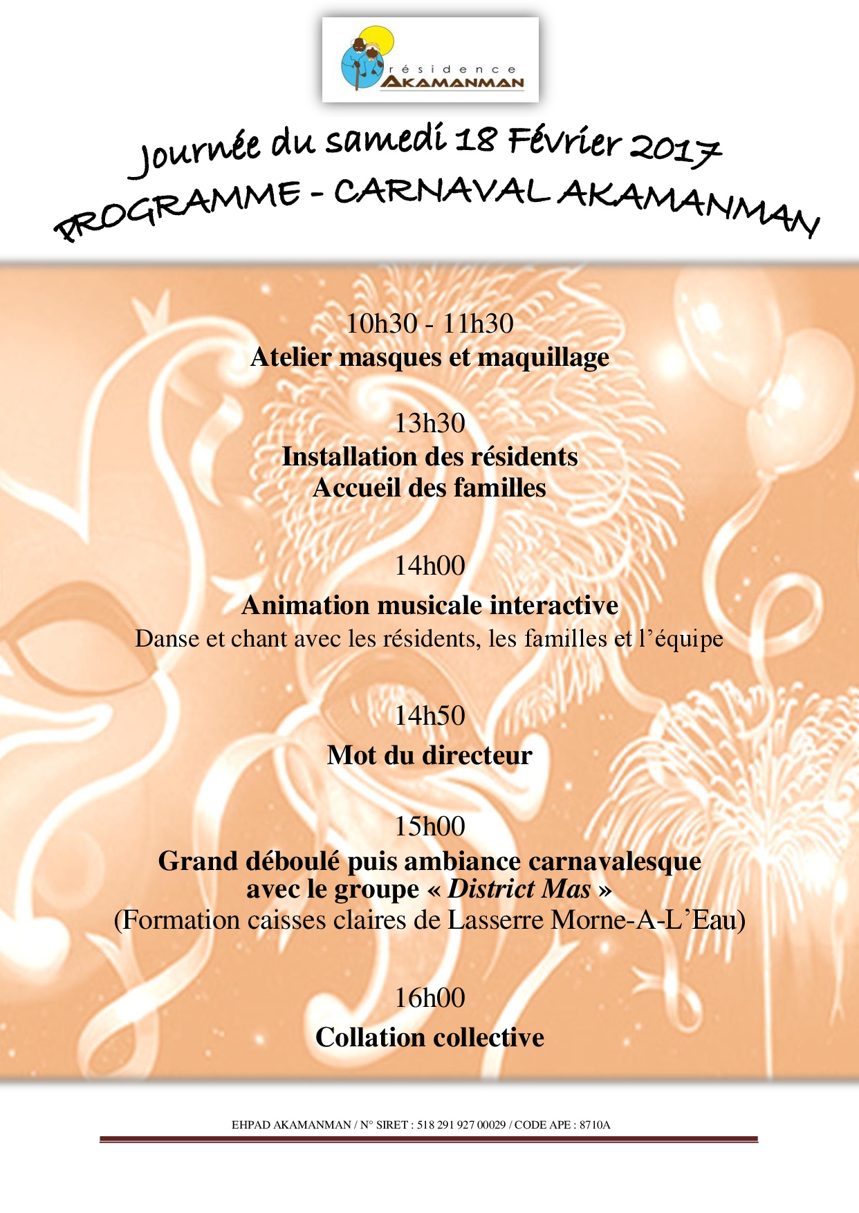 Affiche carnaval 2017